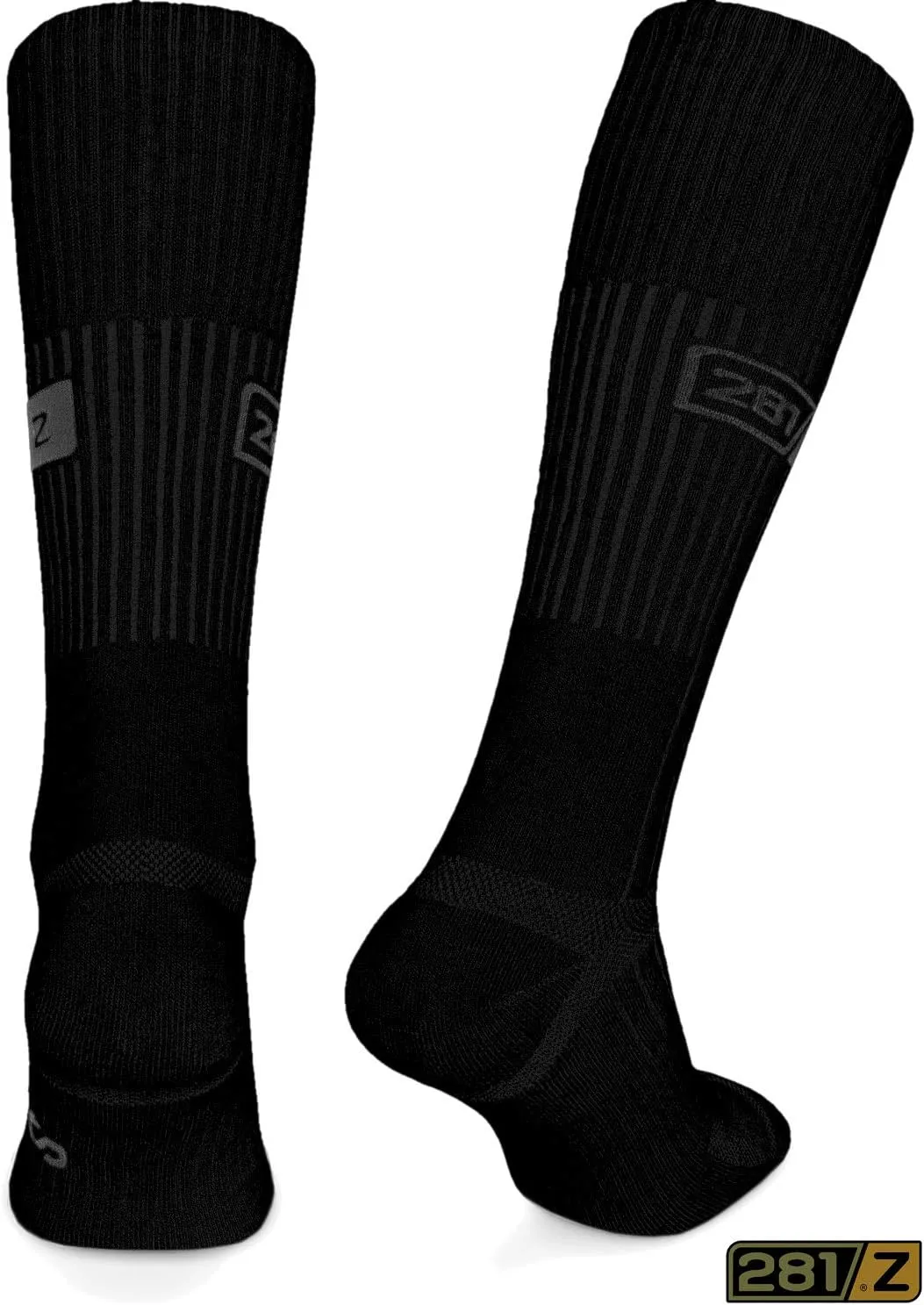 281Z Military Boot Socks - Tactical Trekking Hiking - Outdoor Athletic Sport (Black)