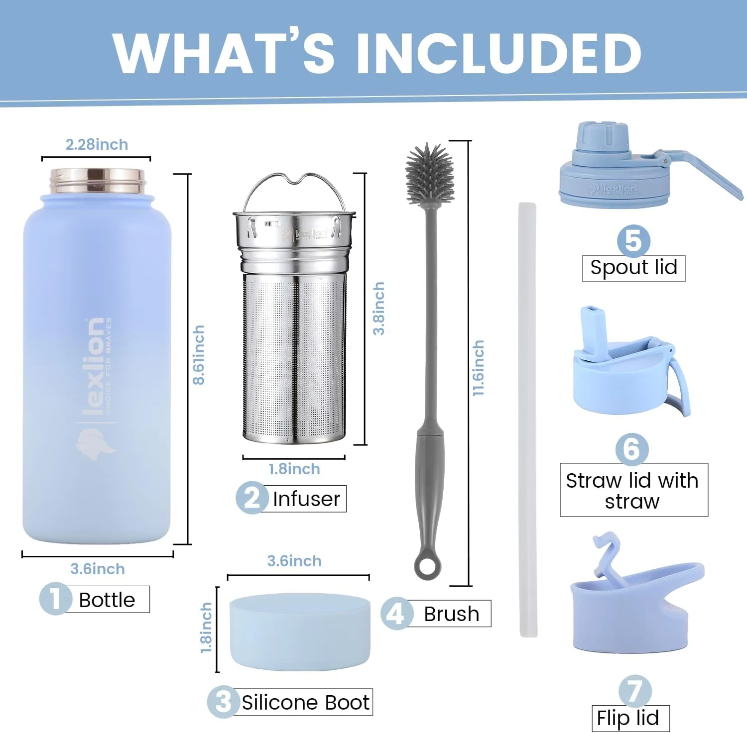 32 Oz Triple Walled Insulated Stainless Steel Fruit Infuser Bottle - Tea Infuser Water Bottle with 3 Lids, Silicone Sleeve, Leakproof, Metal Mug Gallon