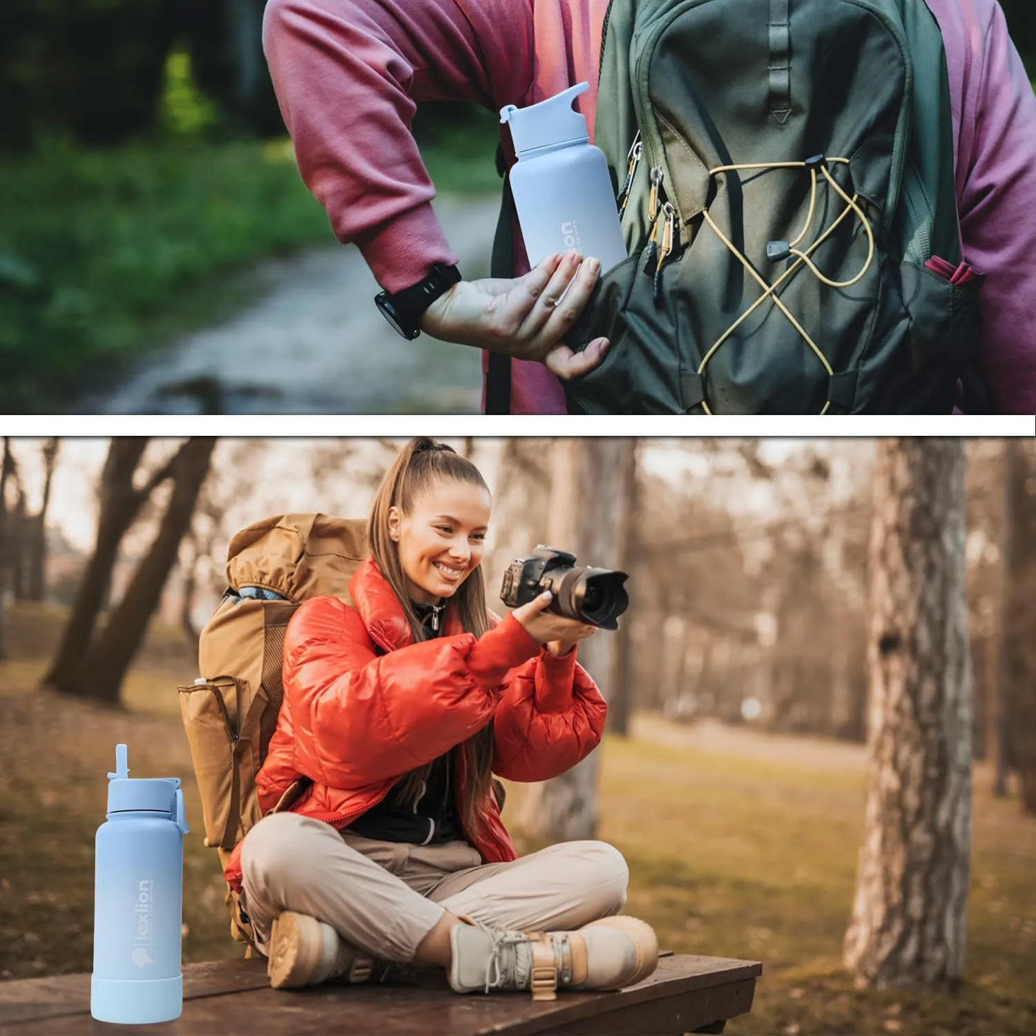 32 Oz Triple Walled Insulated Stainless Steel Fruit Infuser Bottle - Tea Infuser Water Bottle with 3 Lids, Silicone Sleeve, Leakproof, Metal Mug Gallon