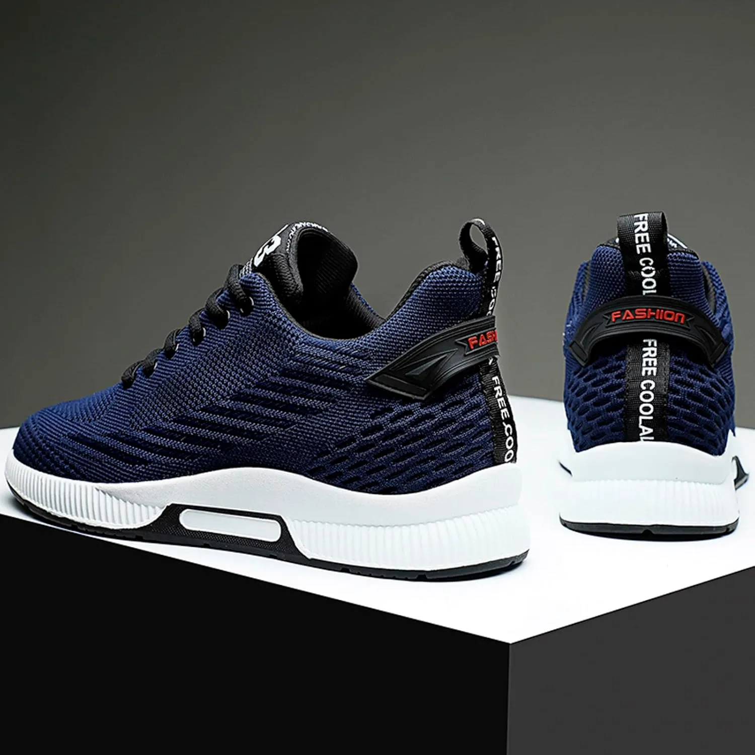 6cm Men's Elevator Shoes Men's Casual Mesh Trainers Lightweight Breathable Lace Up Sports Shoes with Hidden Lift Heel for Men Big Sneaker Slippers Men