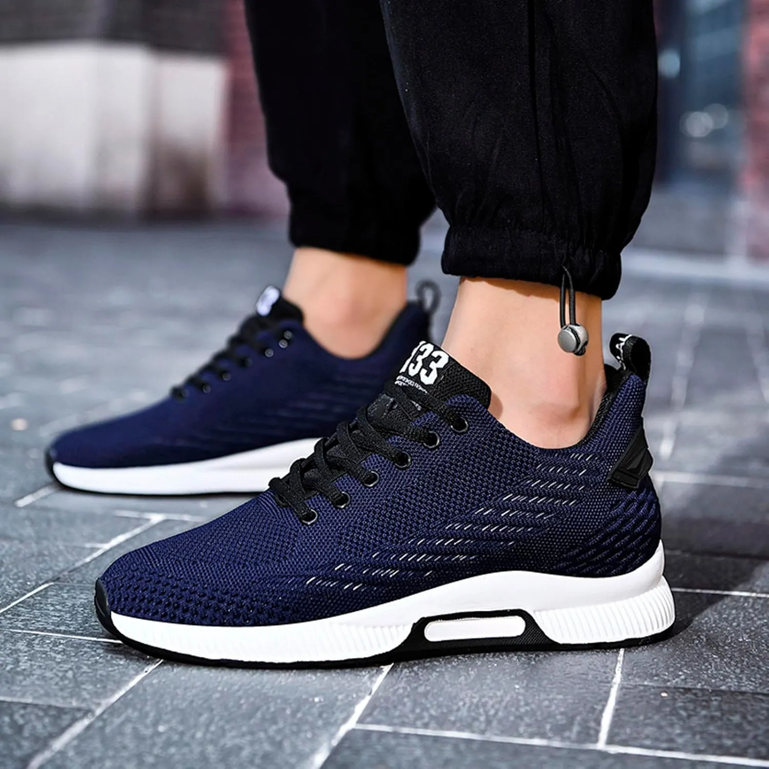 6cm Men's Elevator Shoes Men's Casual Mesh Trainers Lightweight Breathable Lace Up Sports Shoes with Hidden Lift Heel for Men Big Sneaker Slippers Men