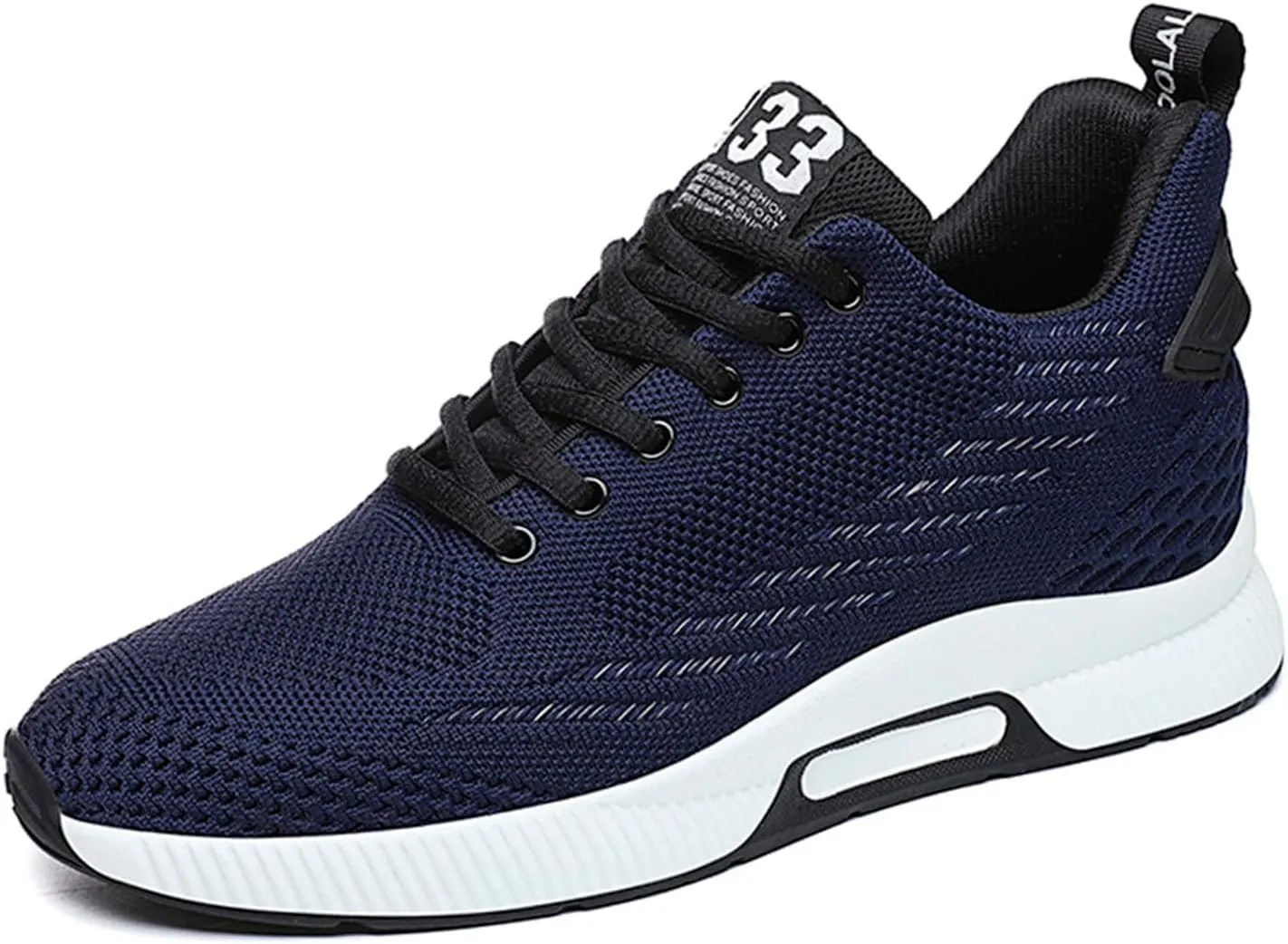 6cm Men's Elevator Shoes Men's Casual Mesh Trainers Lightweight Breathable Lace Up Sports Shoes with Hidden Lift Heel for Men Big Sneaker Slippers Men