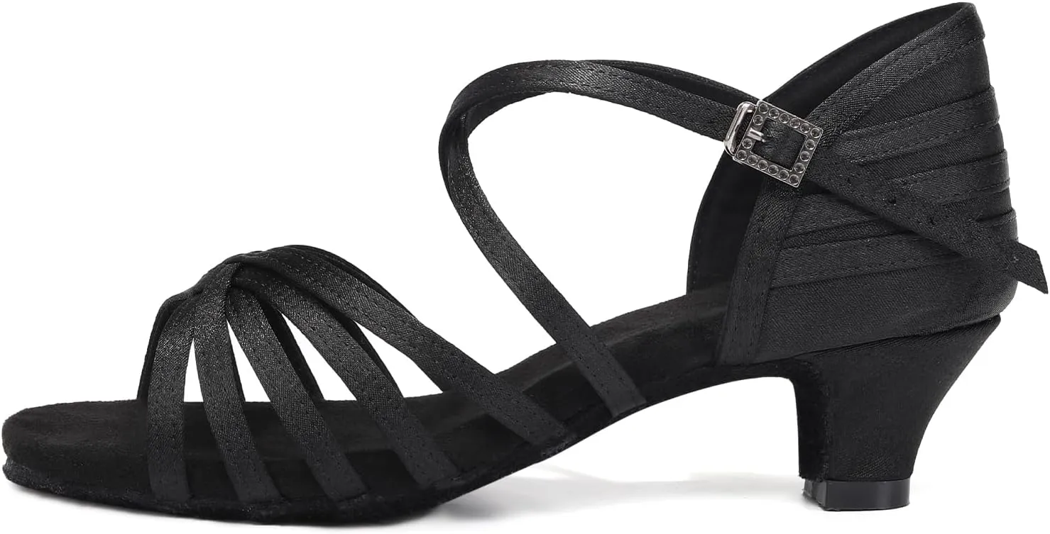 AOQUNFS Girls Latin Dance Shoes Low Heels Tango Salsa Ballroom Practice Performance Dancing Shoes