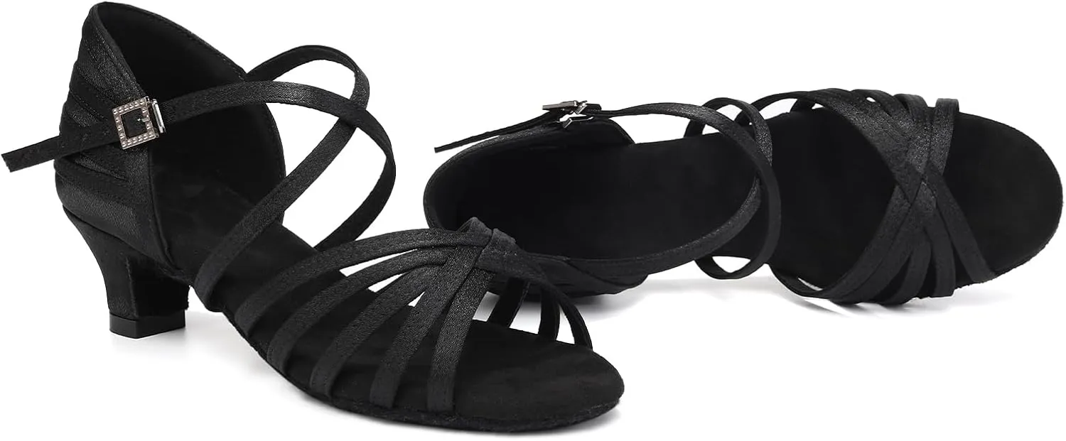 AOQUNFS Girls Latin Dance Shoes Low Heels Tango Salsa Ballroom Practice Performance Dancing Shoes