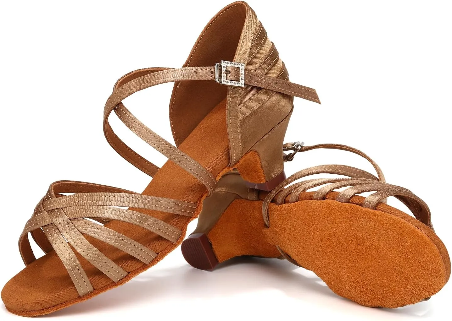 AOQUNFS Girls Latin Dance Shoes Low Heels Tango Salsa Ballroom Practice Performance Dancing Shoes