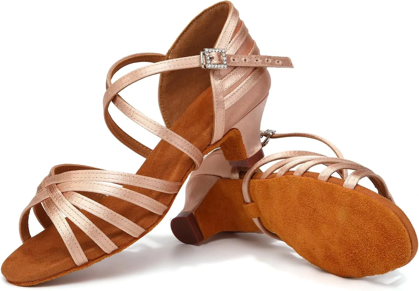 AOQUNFS Girls Latin Dance Shoes Low Heels Tango Salsa Ballroom Practice Performance Dancing Shoes