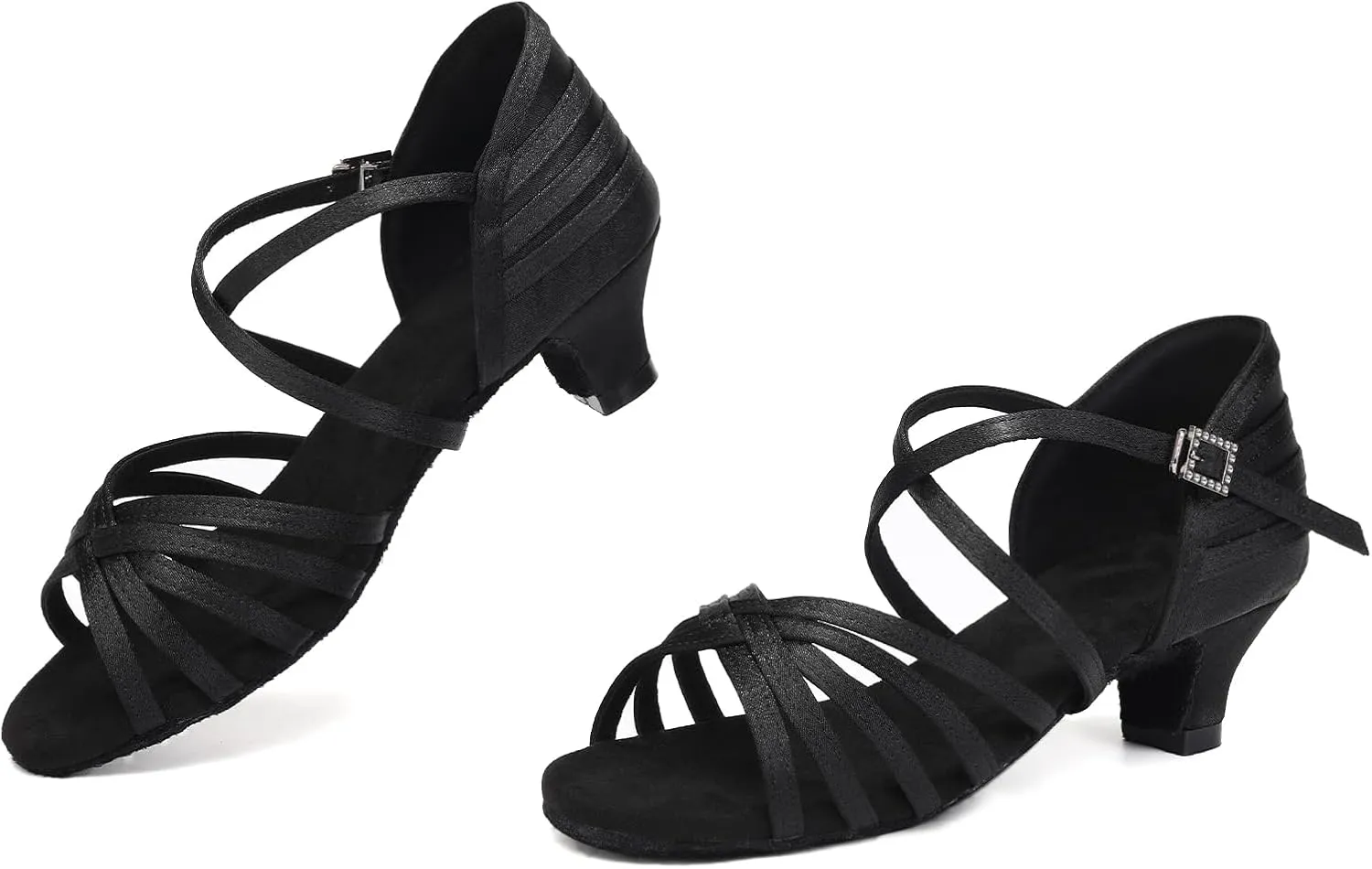AOQUNFS Girls Latin Dance Shoes Low Heels Tango Salsa Ballroom Practice Performance Dancing Shoes