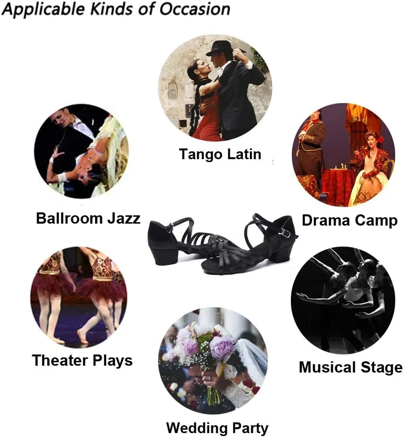Ballroom Dance Shoes Latin Wedding Party Performance Sandals for Girls