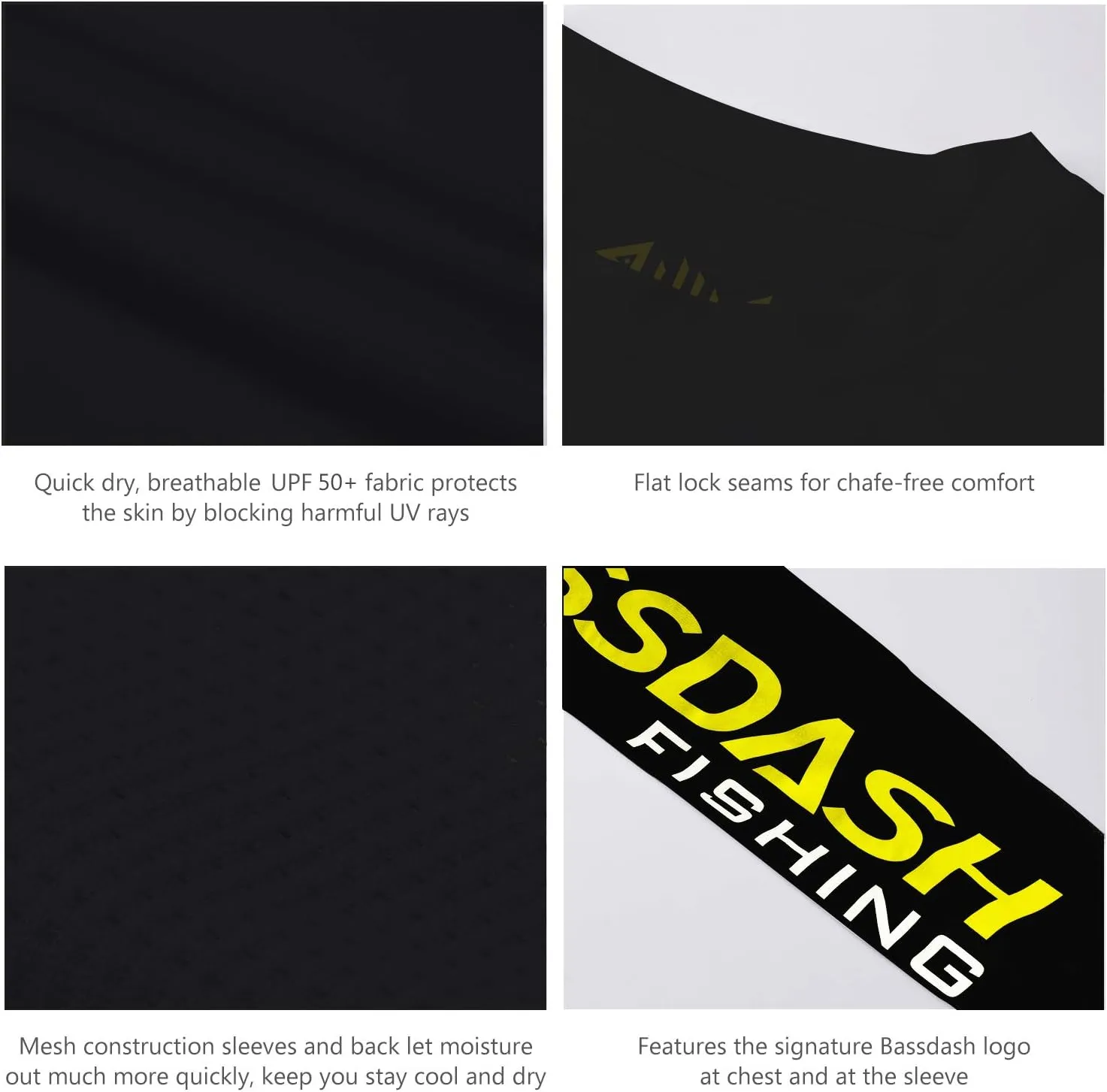 BASSDASH Fishing T Shirts for Men UV Sun Protection UPF 50  Long Sleeve Tee T-Shirt