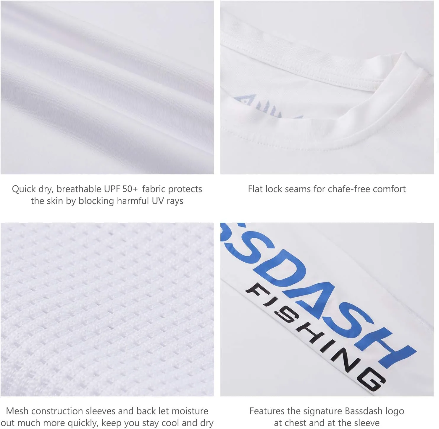 BASSDASH Fishing T Shirts for Men UV Sun Protection UPF 50  Long Sleeve Tee T-Shirt