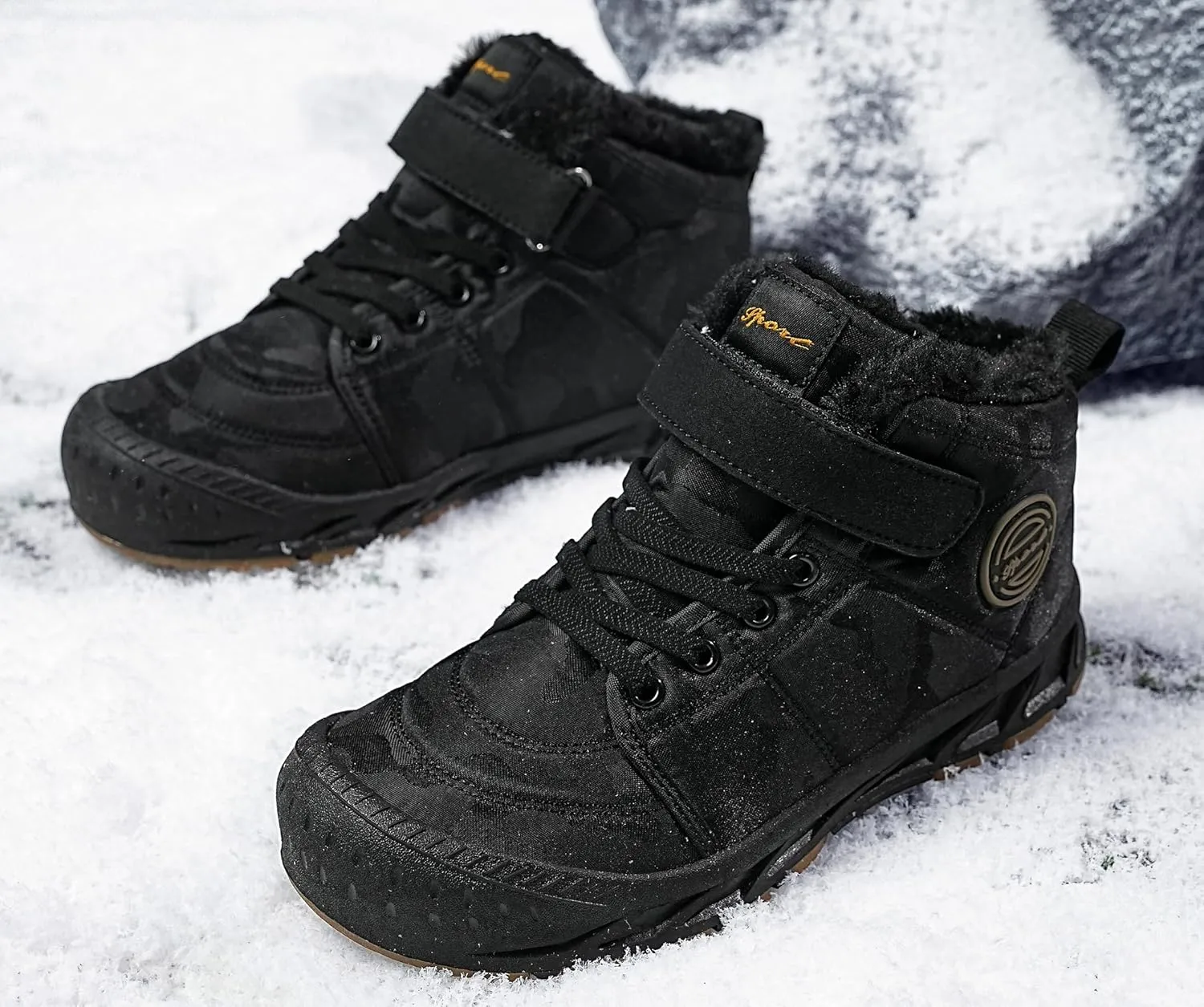 Boys Girls Snow Boots Winter Slip On Warm Fur Lined Shoes Lightweight Water-Resistant Cold Weather Boot (Little Kid/Big Kid)