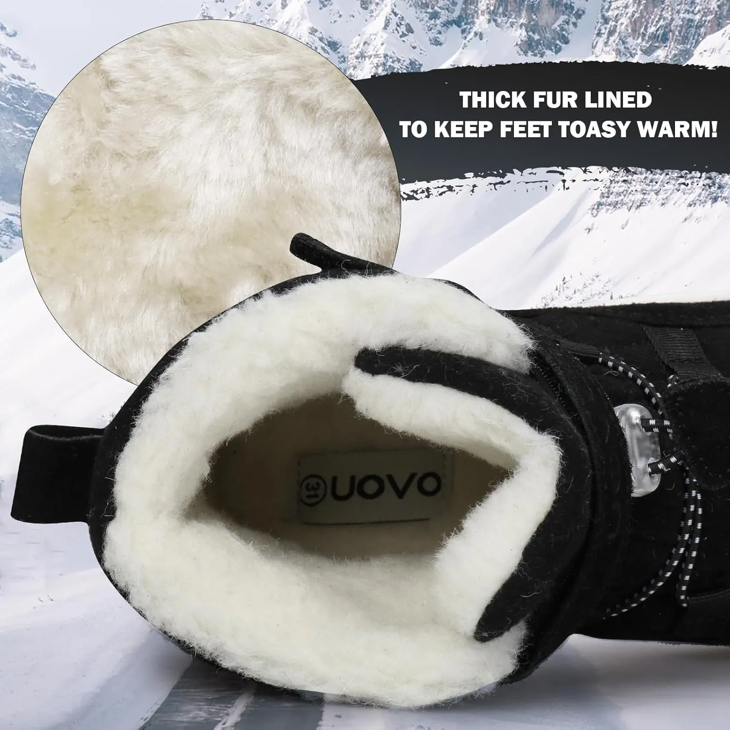 Boys Snow Boots Boys Winter Boots for Kids Waterproof Winter Snow Boots for Boys Warm Fur Lined Slip Resistant Outdoor (Toddler/Little Boys)