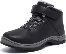 Boys Snow Boots Warm Fur Lined Non Slip Winter Shoes Lightweight Water Resistant Hiking Boot
