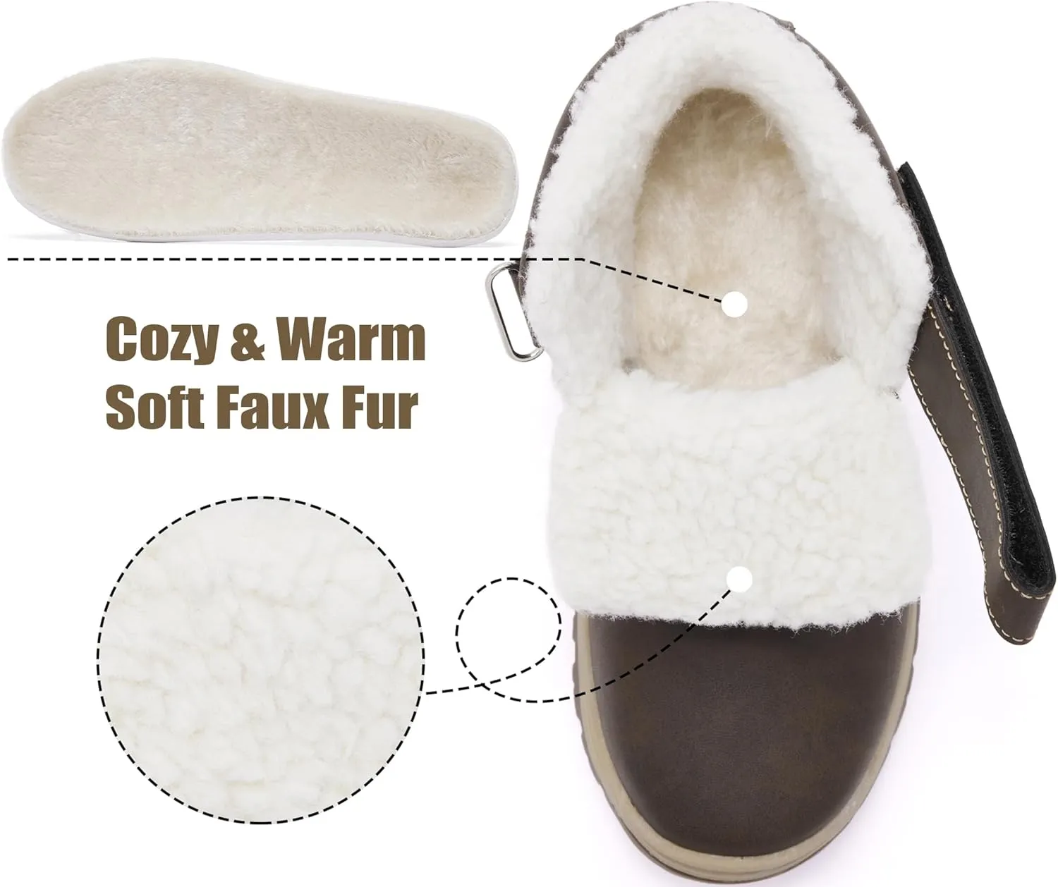 Boys Snow Boots Warm Fur Lined Non Slip Winter Shoes Lightweight Water Resistant Hiking Boot