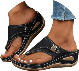 Breathable Mesh Hollow Sports Sandals Non-Slip 2024 New Womens Wedge Orthopedic Flip-Flops Summer Casual Sandals Open Toe