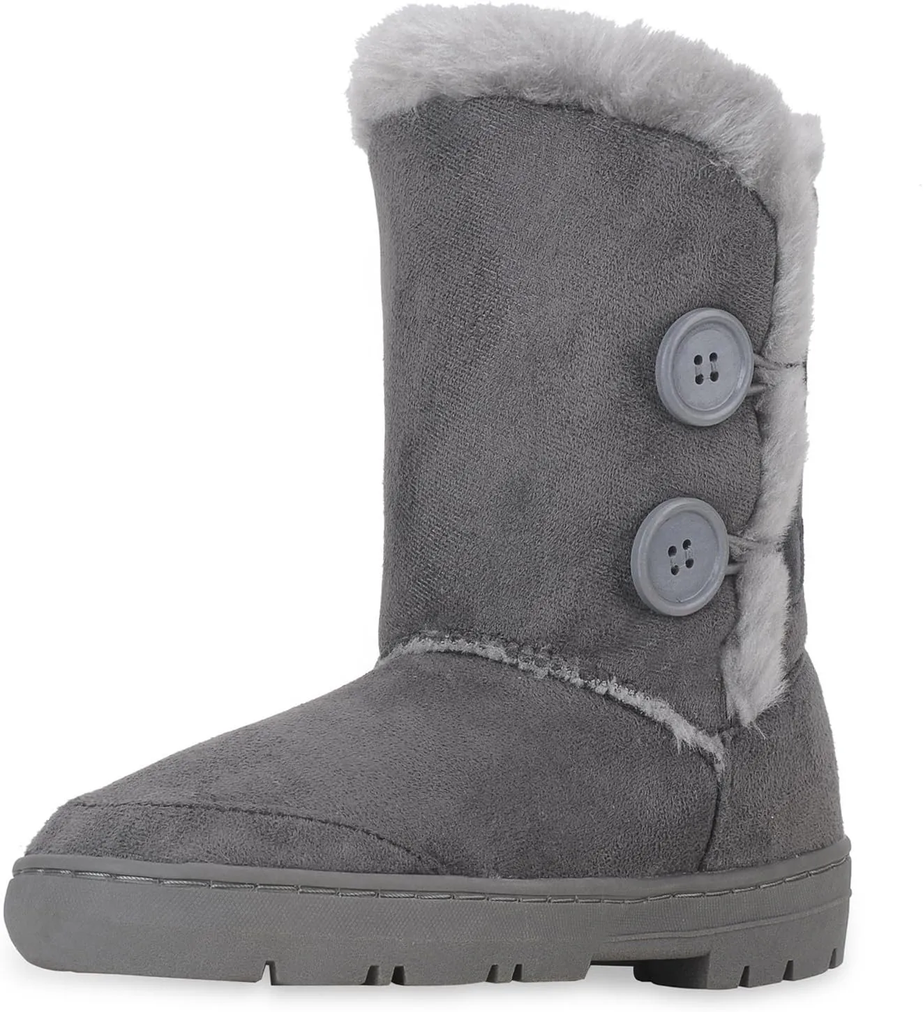 CLPP'LI Womens Twin Button Fully Fur Lined Waterproof Winter Snow Boots