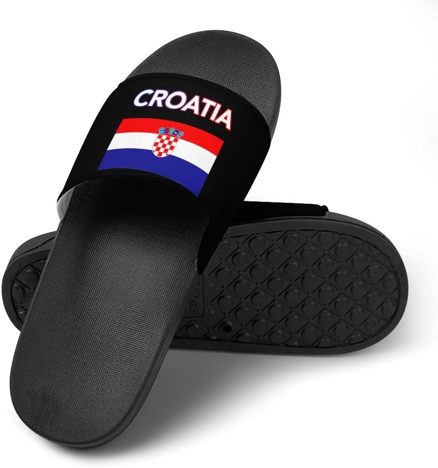 Croatia Croatian Flag Funny Slide Sandals Non-Slip PVC Shower Slipper House Shoes Open Toe Slippers for Adult