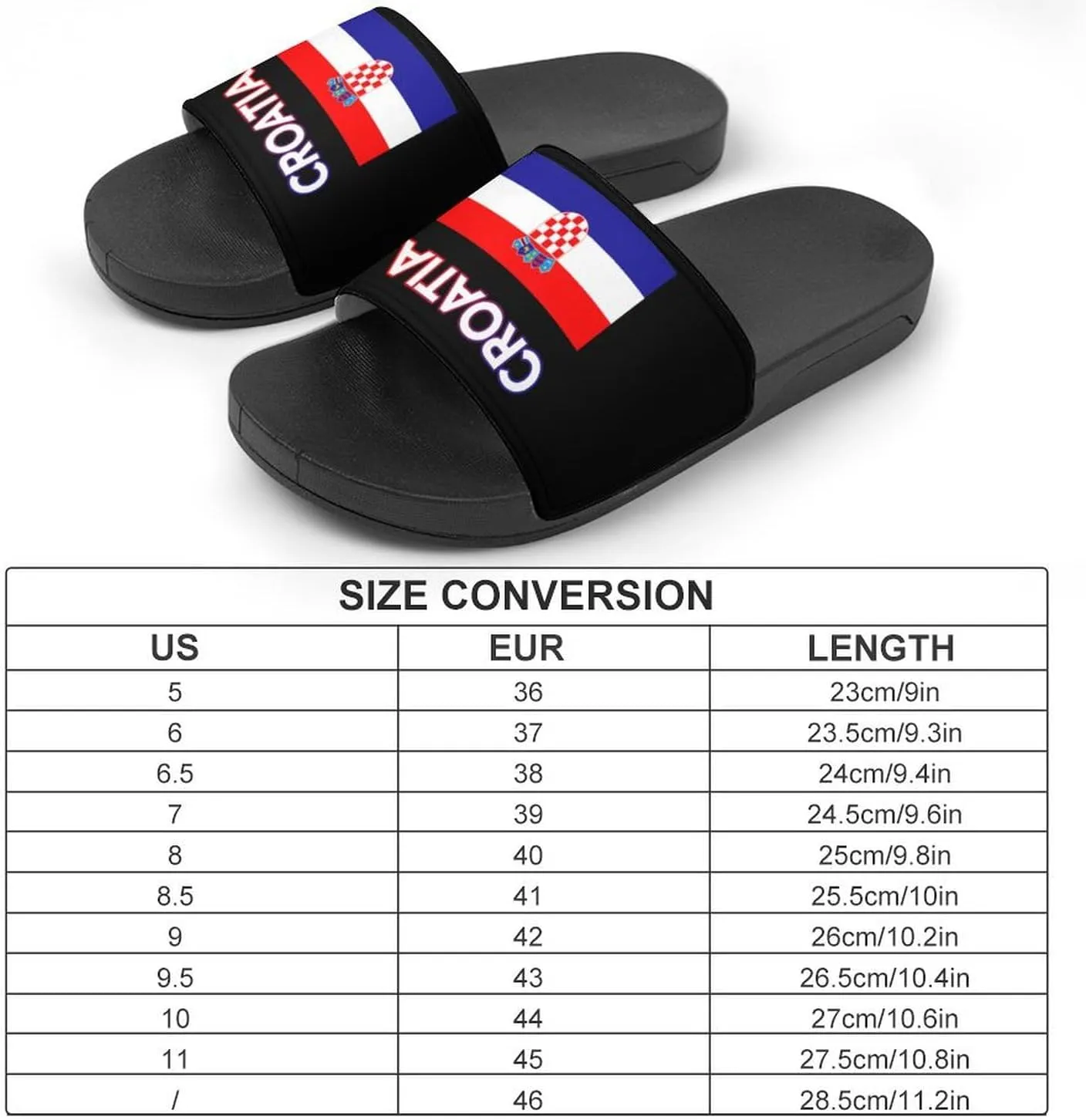 Croatia Croatian Flag Funny Slide Sandals Non-Slip PVC Shower Slipper House Shoes Open Toe Slippers for Adult