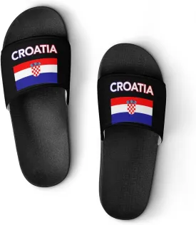 Croatia Croatian Flag Funny Slide Sandals Non-Slip PVC Shower Slipper House Shoes Open Toe Slippers for Adult