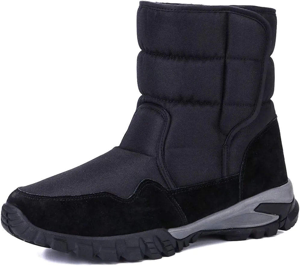 DADAWEN Men's Winter Snow Boots Outdoor Waterproof Anti-Slip Warm Fur Lined Cold Weather Boots
