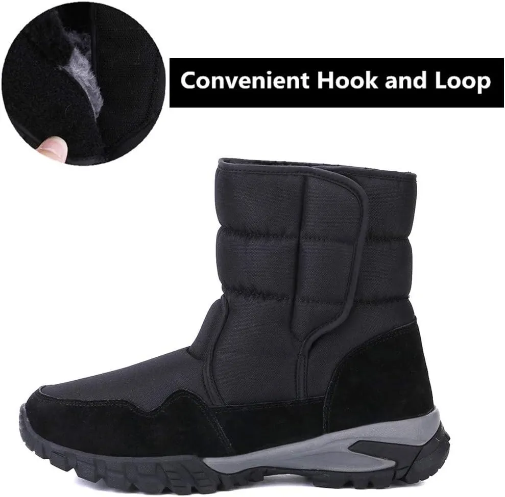 DADAWEN Men's Winter Snow Boots Outdoor Waterproof Anti-Slip Warm Fur Lined Cold Weather Boots