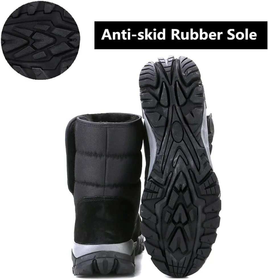 DADAWEN Men's Winter Snow Boots Outdoor Waterproof Anti-Slip Warm Fur Lined Cold Weather Boots