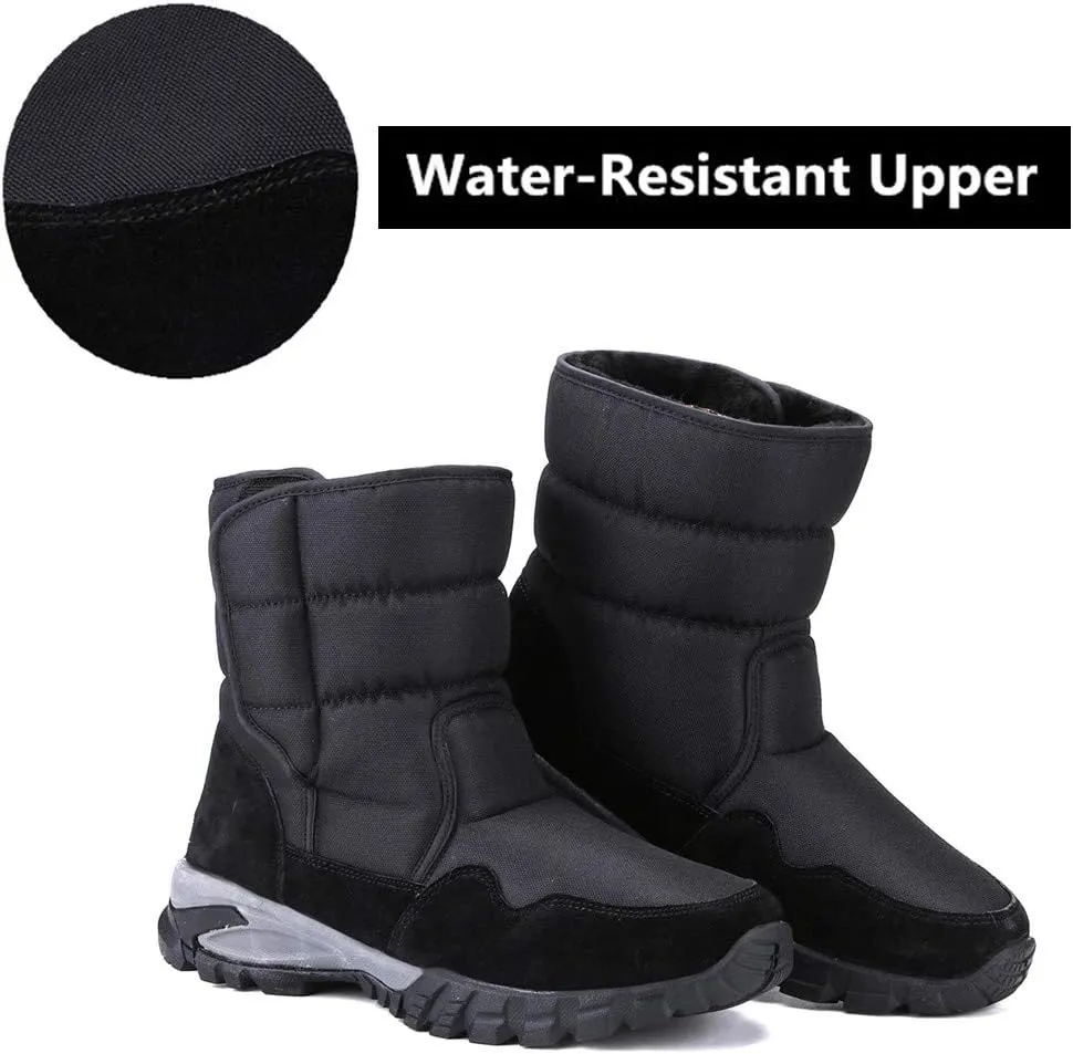 DADAWEN Men's Winter Snow Boots Outdoor Waterproof Anti-Slip Warm Fur Lined Cold Weather Boots