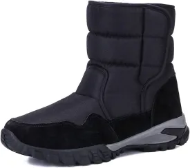 DADAWEN Men's Winter Snow Boots Outdoor Waterproof Anti-Slip Warm Fur Lined Cold Weather Boots