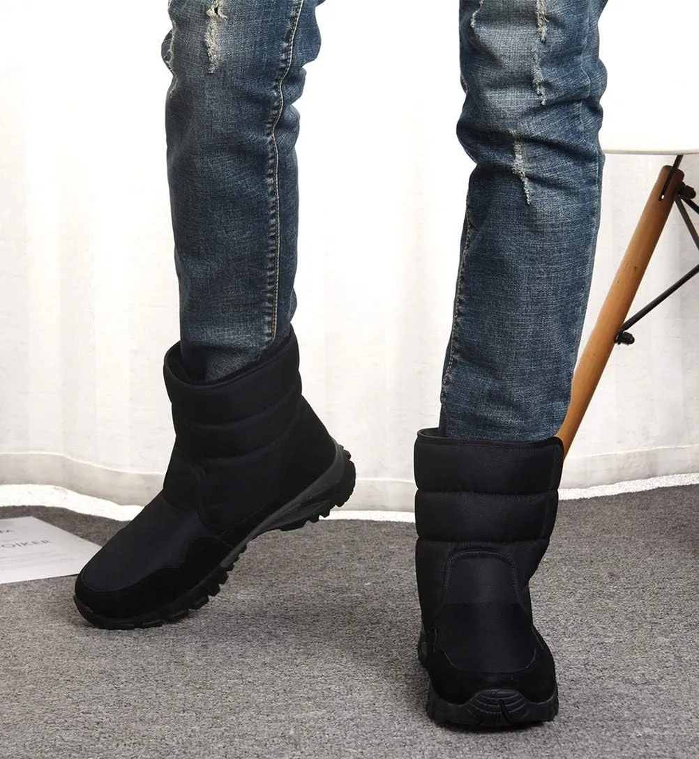 DADAWEN Men's Winter Snow Boots Outdoor Waterproof Anti-Slip Warm Fur Lined Cold Weather Boots