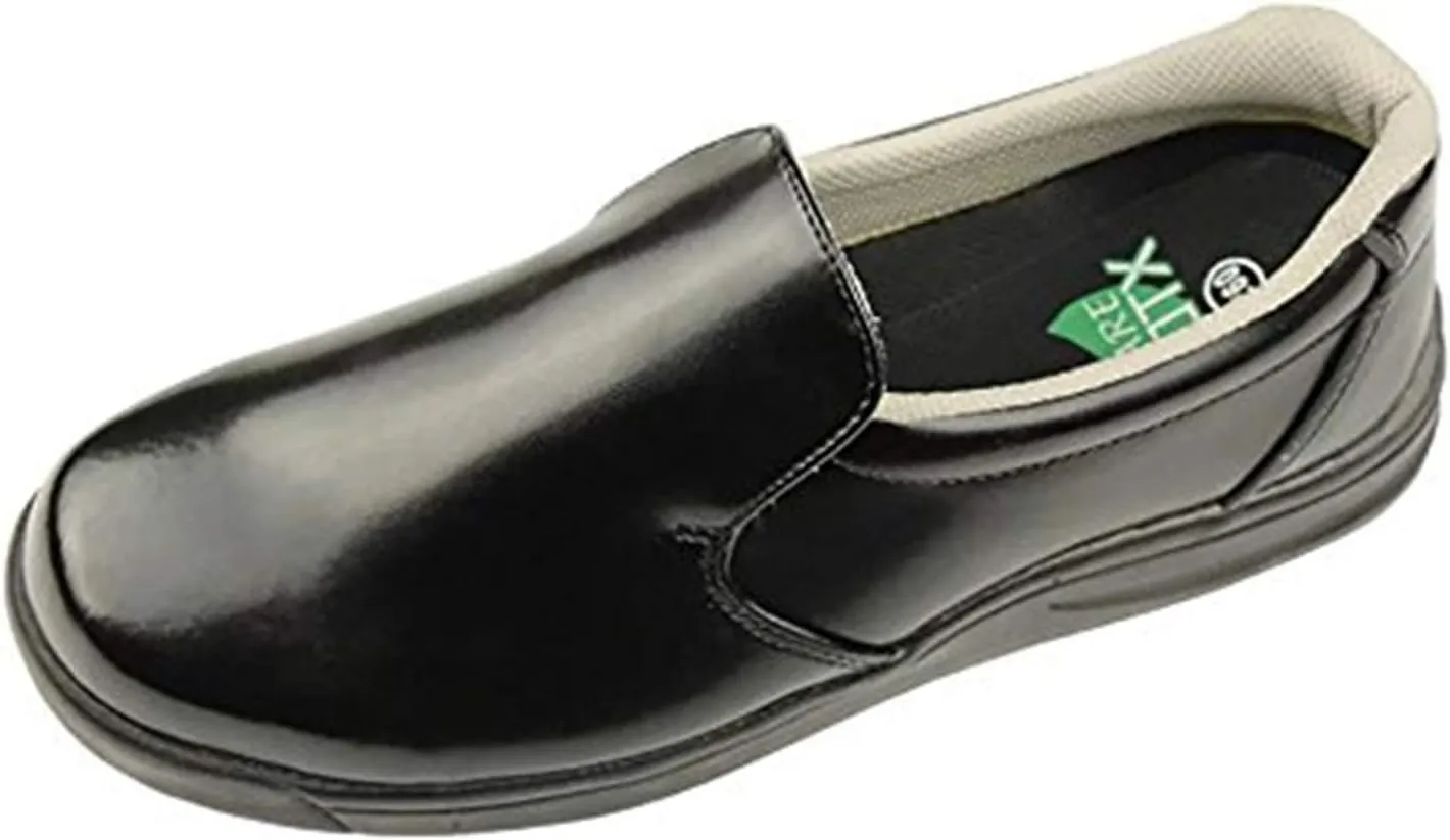 DDTX Slip Oil Resistant Slip-on Mens Work Shoes Black/White