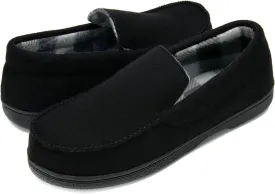 DL Men's Memory Foam Moccasin Slippers Breathable Moccasin Slippers Micro Wool House Shoes Anti-Slip Sole Indoor Outdoor