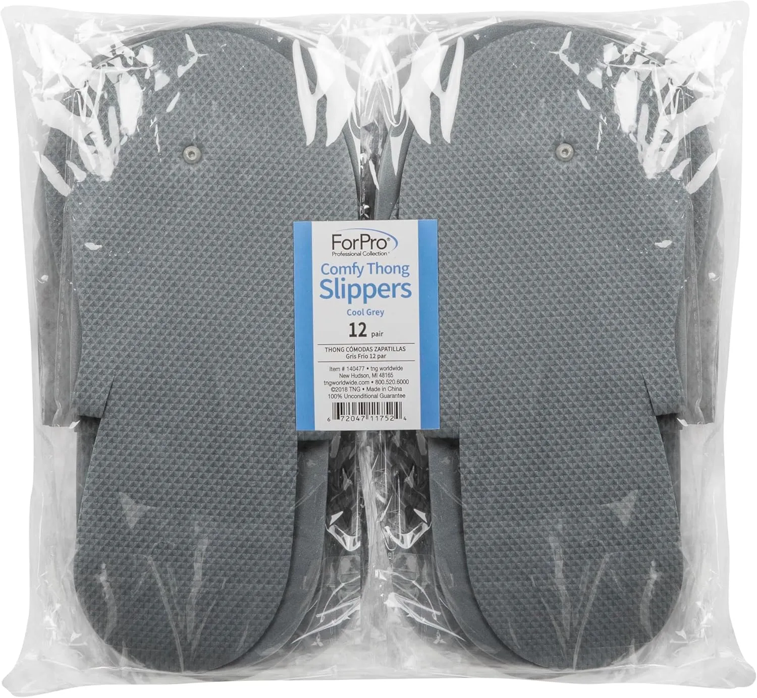 ForPro Professional Collection Comfy Pedi Slippers, Disposable Foam Pedicure Slippers for Nail Salons and Spas, Individually-Wrapped, 12-Pair