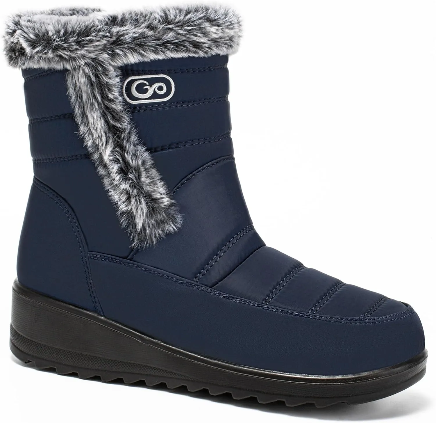 HARENCE Womens Winter Snow Boots: Warm Fur Lined Zipper Ankle Booties Comfortable Outdoor Waterproof Slip on Boots for Women