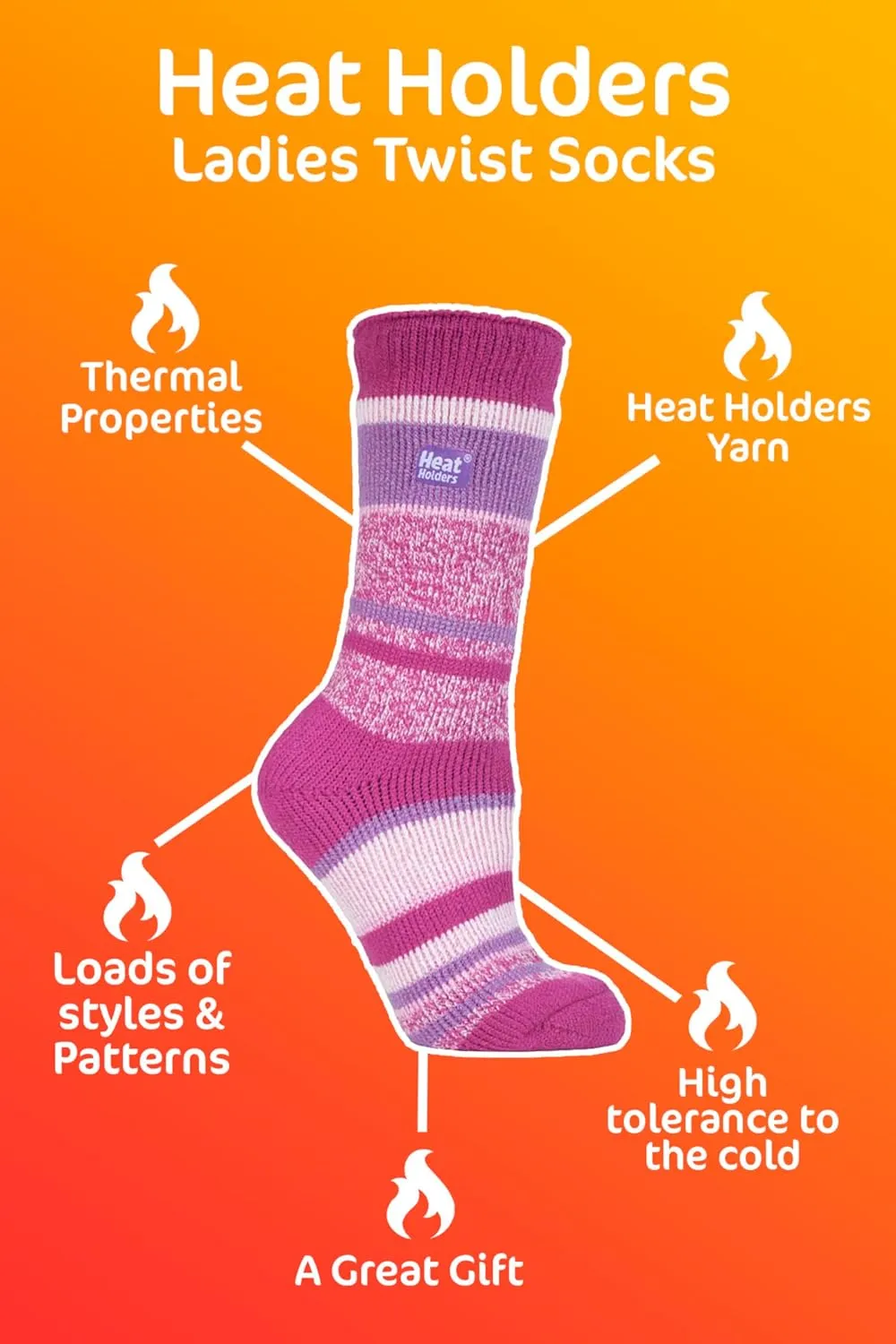HEAT HOLDERS - Women's Original Ultimate Thermal Socks, One size 5-9 us