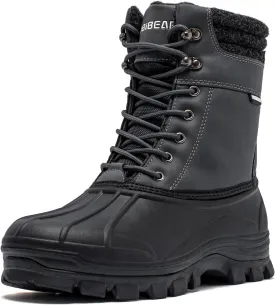 HOBIBEAR Men's Snow Boots Insulated Waterproof Warm Fur Lined Hiking Winter Snow Boots for Outdoor
