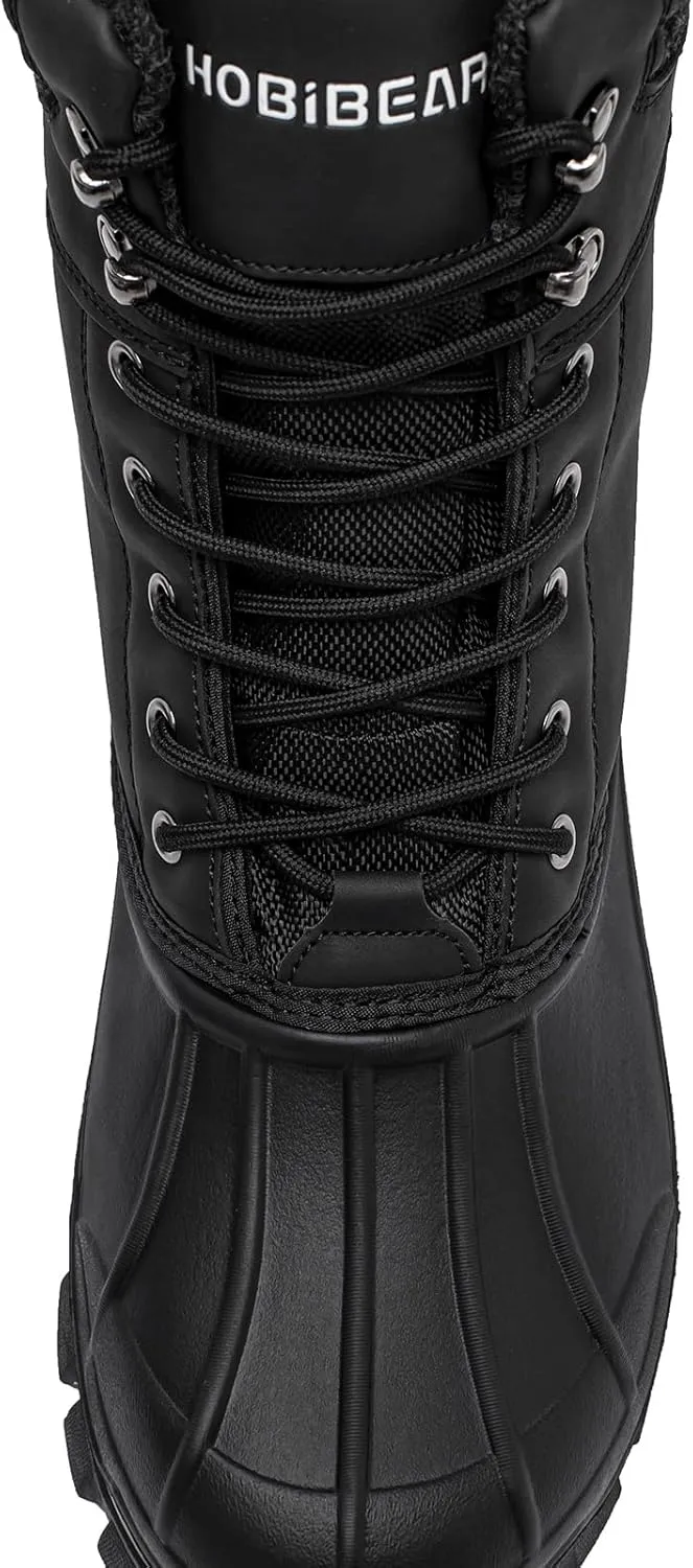 HOBIBEAR Men's Snow Boots Insulated Waterproof Warm Fur Lined Hiking Winter Snow Boots for Outdoor