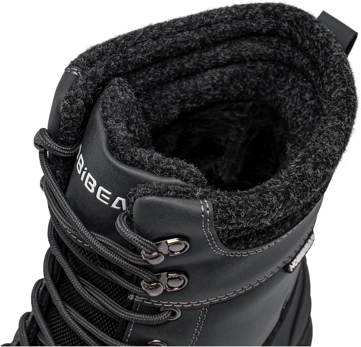 HOBIBEAR Men's Snow Boots Insulated Waterproof Warm Fur Lined Hiking Winter Snow Boots for Outdoor