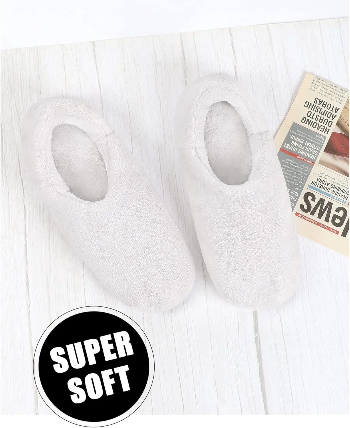 Keyela Unisex-adults Slipper Socks with Grippers Fuzzy House Slippers for Men's and Women's Indoor Winter Warm Fleece Lined Sock Slippers