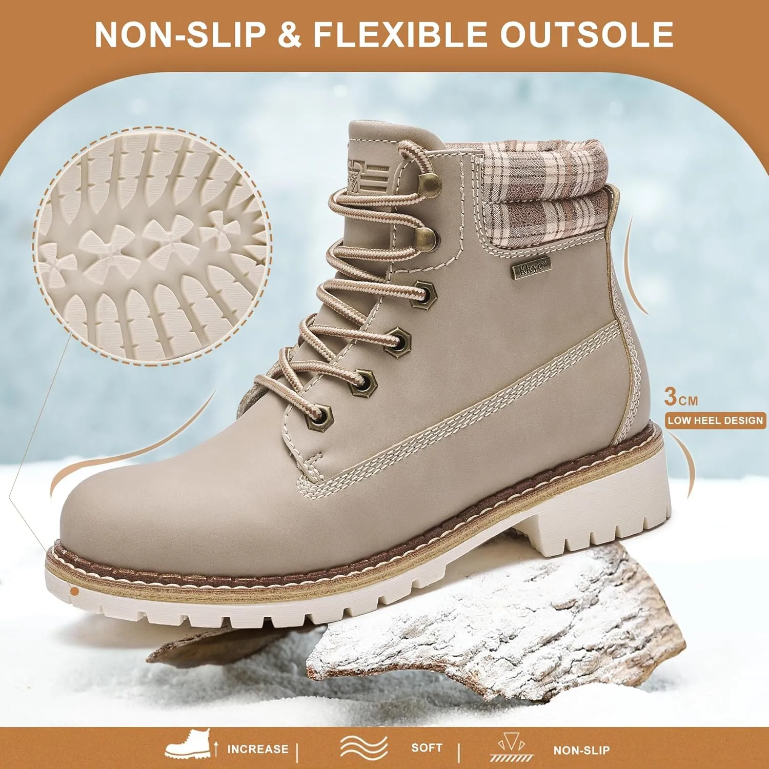 Kkyc Womens Hiking Boots Outdoor Non Slip Casual Boot
