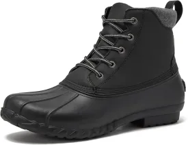 Lands' End Dakota Waterproof Boots for Men - Insulated Warm Mens Duck Boots, Black or Brown, Size 7 to 15, Medium and Extra Wide Width - Winter, Snow or Rain Boots Men