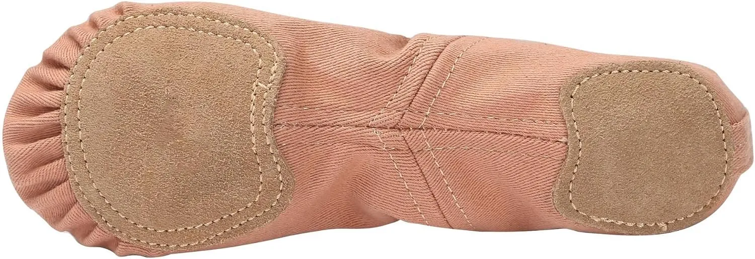 Linodes Dance Shoes for Girls Stretch Canvas Split Sole for Women