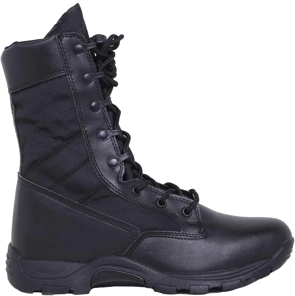 Mens 8 inch Tactical Military Combat Swat Desert Boots Hiking BootsTrekking Backpacking Outdoor Work Boots with Zipper