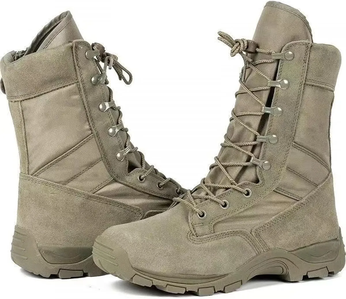 Mens 8 inch Tactical Military Combat Swat Desert Boots Hiking BootsTrekking Backpacking Outdoor Work Boots with Zipper