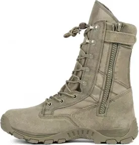 Mens 8 inch Tactical Military Combat Swat Desert Boots Hiking BootsTrekking Backpacking Outdoor Work Boots with Zipper