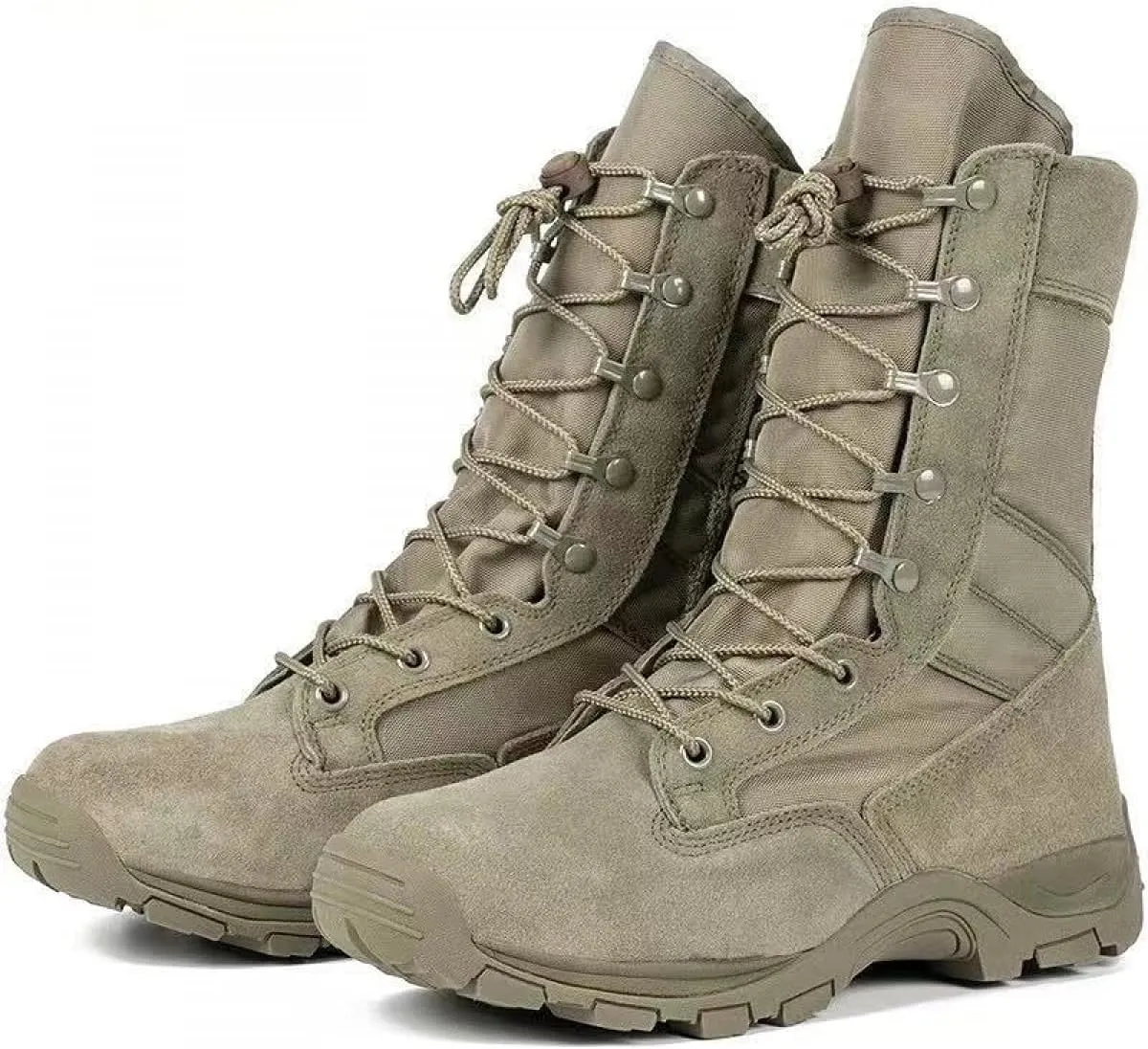 Mens 8 inch Tactical Military Combat Swat Desert Boots Hiking BootsTrekking Backpacking Outdoor Work Boots with Zipper