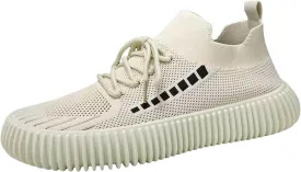 Men's Lace Up Memory Foam Sneakers Breathable Casual Comfortable Walking Sneaker Arch Support Plantar Fasciitis