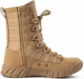 Men's Lightweight 8 inch Military Tactical Combat Swat Beige Boots Trekking Hiking Backpacking Mountaineering Outdoor Jungle Boots With Zipper-ZD02