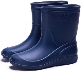Mens Rain Boots Slip On Non-Slip Rubber Waterproof Ankle Boots Rain Shoes