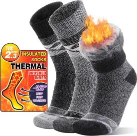 MOGGEI 3 Pairs Thermal Warm Socks for Men & Women Thick Winter Extra Warm Insulated Boot Ski Socks for Cold Weather