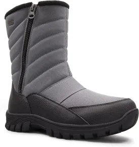 mysoft Mens Winter Snow Boots Waterproof Insulated Mid-Calf Hiking Boot Fur Lined Warm Outdoor Tall Shoes Lightweight